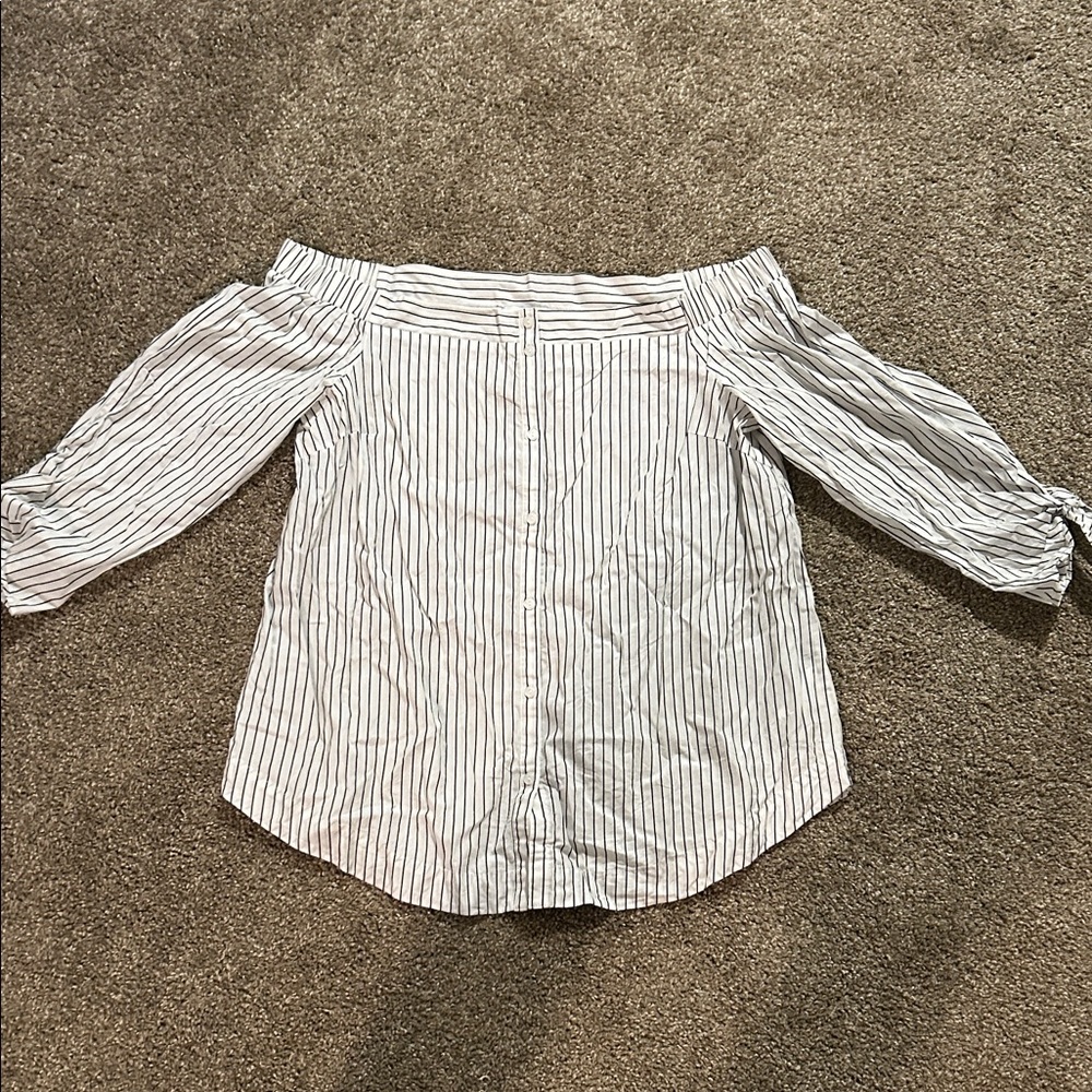 Elegant Striped Off-Shoulder Blouse